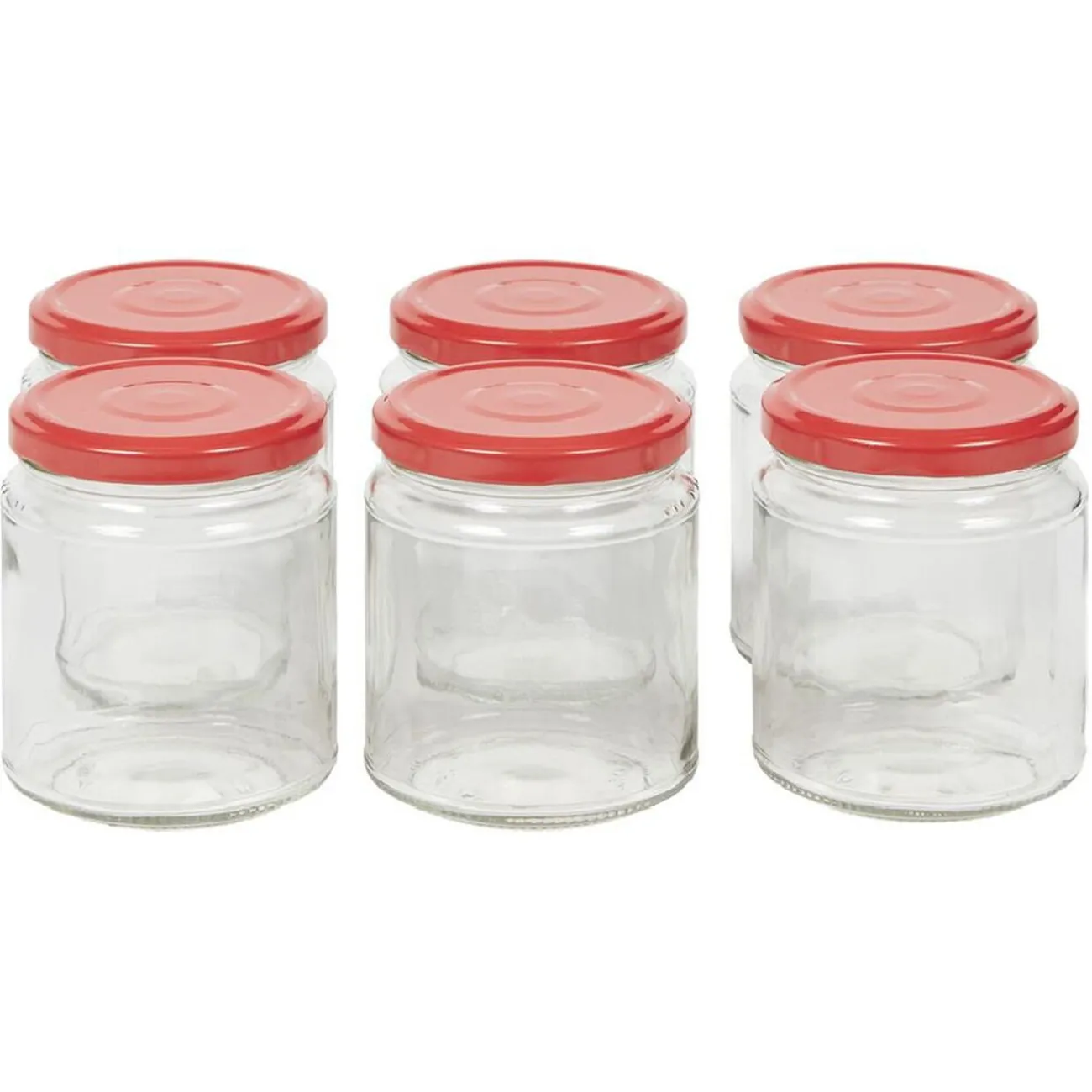 Best Bocal en verre transparent avec couvercle rouge 300 ml x6 Conservation Alimentaire