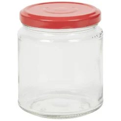 Best Bocal en verre transparent avec couvercle rouge 300 ml x6 Conservation Alimentaire