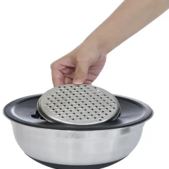 Outlet Bol à mixer inox avec base silicone et 3 râpes Ø22xH11,2cm Préparation Culinaire