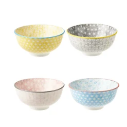 Sale Bol japonais carreau de ciment muticolore x4 Vaisselle Et Accessoires De Table