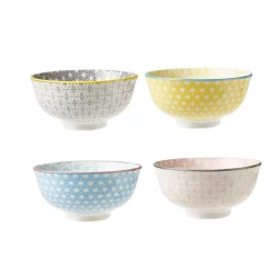 Sale Bol japonais carreau de ciment muticolore x4 Vaisselle Et Accessoires De Table