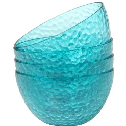Best Bol plastique bleu martelé x4 Vaisselle Et Accessoires De Table