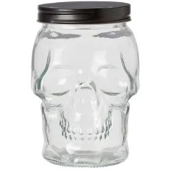 Sale Bonbonnière transparente design Tête de mort Halloween 1,5L Conservation Alimentaire
