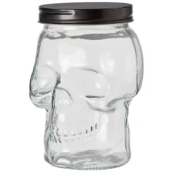 Sale Bonbonnière transparente design Tête de mort Halloween 1,5L Conservation Alimentaire