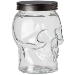 Sale Bonbonnière transparente design Tête de mort Halloween 1,5L Conservation Alimentaire