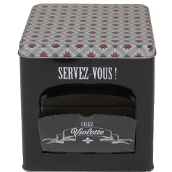 Best Boîte à biscuits carrée design "Servez-vous - Chez Violette" Conservation Alimentaire