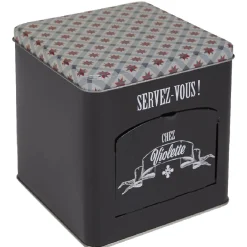Best Boîte à biscuits carrée design "Servez-vous - Chez Violette" Conservation Alimentaire