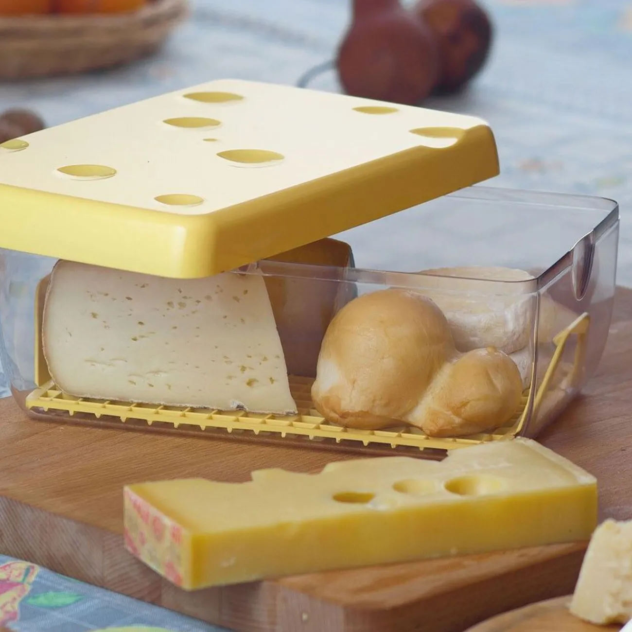 Best Boîte à fromage avec couvercle transparente et jaune 3 L Conservation Alimentaire