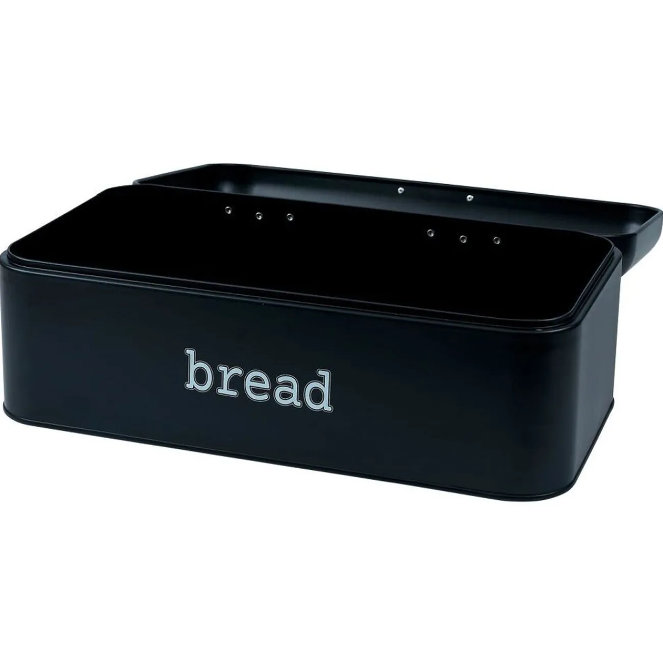 New Boîte à pain en métal noir 23x42x16,5cm Rangement De Cuisine