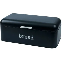 New Boîte à pain en métal noir 23x42x16,5cm Rangement De Cuisine