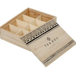 Hot Boîte à thé noir naturel 8 casiers avec couvercle coulissant Rangement De Cuisine