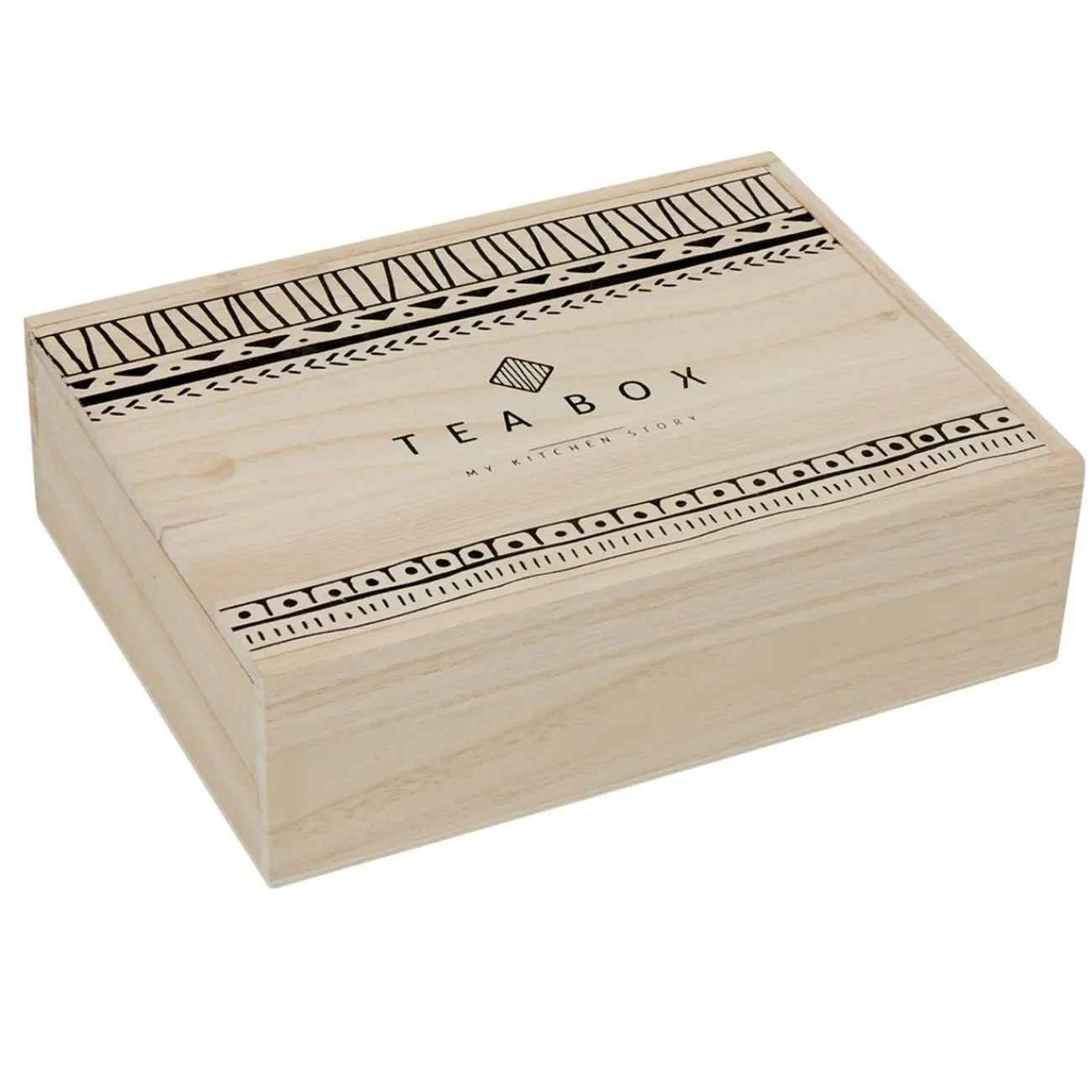 Hot Boîte à thé noir naturel 8 casiers avec couvercle coulissant Rangement De Cuisine