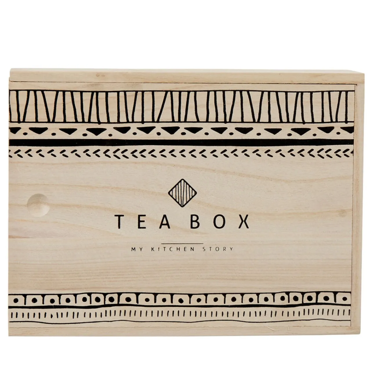 Hot Boîte à thé noir naturel 8 casiers avec couvercle coulissant Rangement De Cuisine