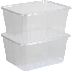 Sale Boîte alimentaire 1,8 L transparente x2 Conservation Alimentaire
