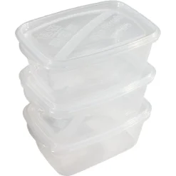 Sale Boîte alimentaire 1,2 L transparente x3 Conservation Alimentaire