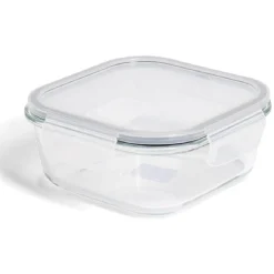 Sale Boîte alimentaire carrée en verre avec couvercle étanche à clips 800ml Conservation Alimentaire