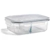 Sale Boîte alimentaire compartimentée en verre couvercle plastique 1,5L Conservation Alimentaire