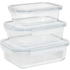 Sale Boîte alimentaire en verre x3 Conservation Alimentaire