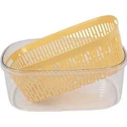 Best Boîte alimentaire hermétique avec panier fraîcheur 4 L jaune Conservation Alimentaire