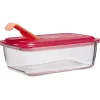 Sale Boîte alimentaire Luminarc verre Esay Box transparent et rouge 122 cl Conservation Alimentaire