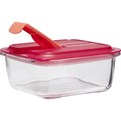 Best Boîte alimentaire Luminarc verre Esay Box transparent et rouge 76 cl Conservation Alimentaire