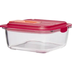 Best Boîte alimentaire Luminarc verre Esay Box transparent et rouge 76 cl Conservation Alimentaire