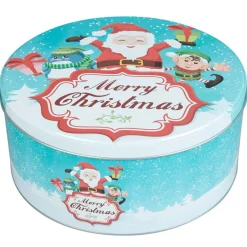 Sale Boîte alimentaire ronde métal thème Noël inscription Merry Christmas Vaisselle Et Accessoires De Table