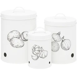 Best Boîte de conservation pour oignon en métal blanc Conservation Alimentaire