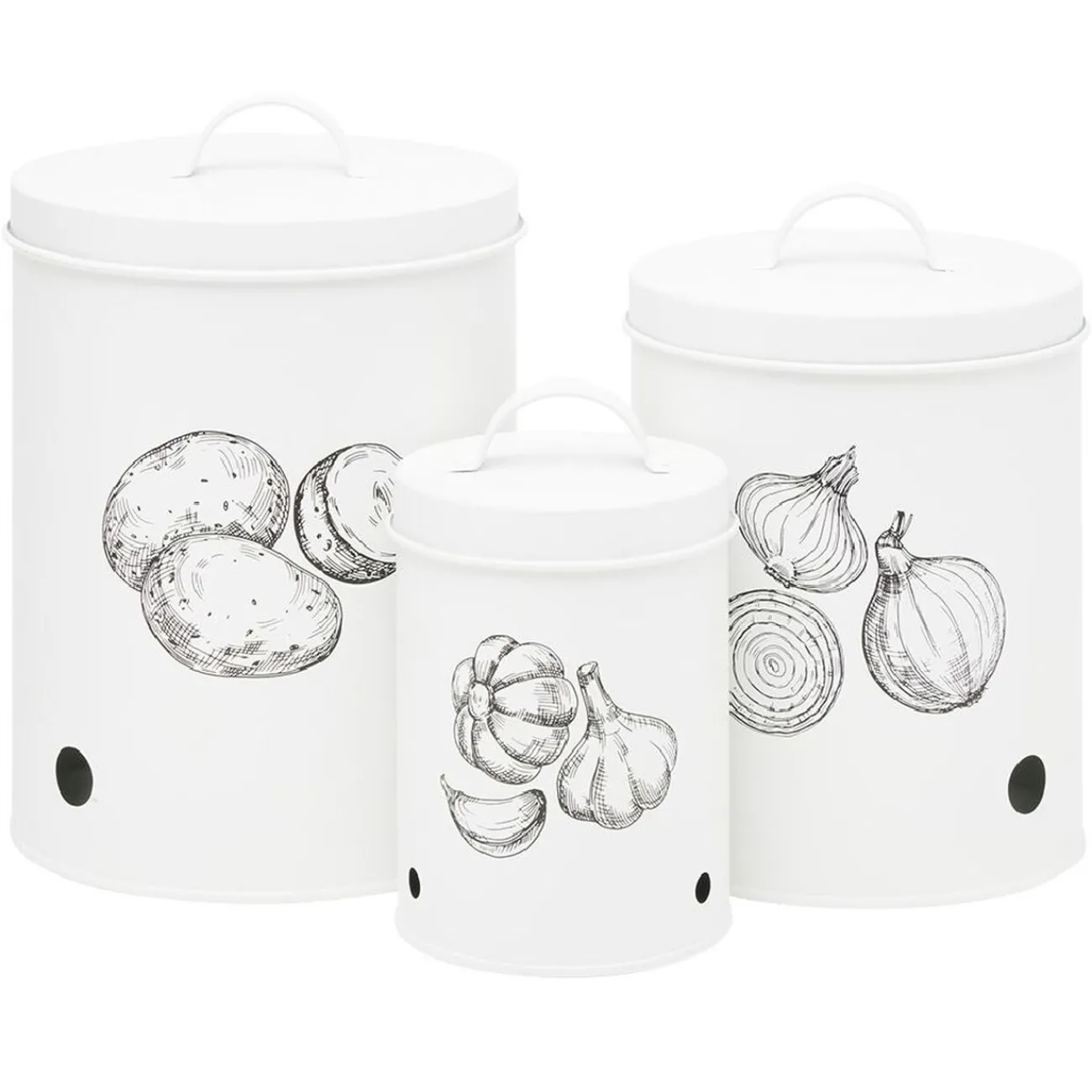 Best Boîte de conservation pour oignon en métal blanc Conservation Alimentaire