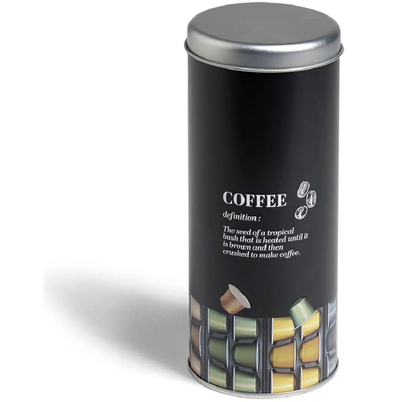 Best Boîte pour capsules de café en métal - Ø7,8xH18cm Conservation Alimentaire