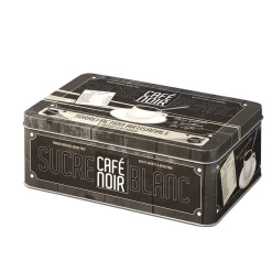 Best Boîte rectangulaire en métal design café noir Conservation Alimentaire