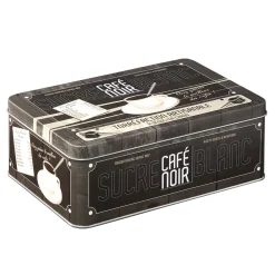 Best Boîte rectangulaire en métal design café noir Conservation Alimentaire