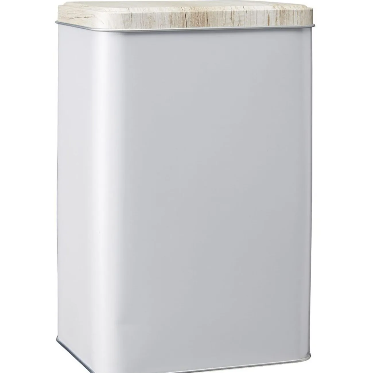 Best Boîte rectangulaire en métal gris avec couvercle effet bois Conservation Alimentaire
