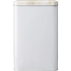 Best Boîte rectangulaire en métal gris avec couvercle effet bois Conservation Alimentaire