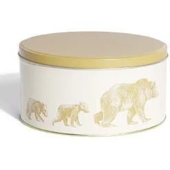 Sale Boîte ronde en métal Ø16,7cm motif ours jaune Conservation Alimentaire