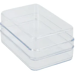 Best Boîte transparente à 2 niveaux pour frigo 2,5L - L.21,5x14,5xH10,5cm Rangement De Cuisine