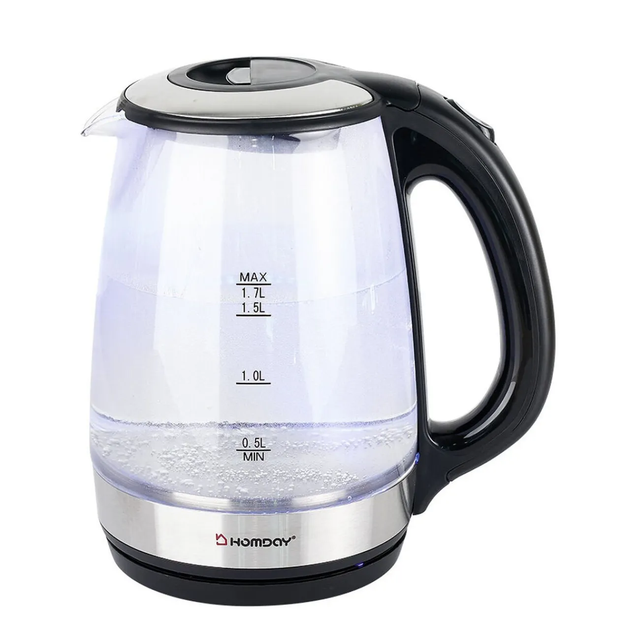 Discount Bouilloire en verre Homday électrique à LED bleu 1,7L Petit Électroménager