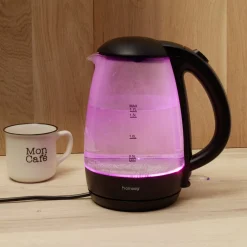 Hot Bouilloire LED sans fil couleurs variables Homday en verre 1,7 L Petit Électroménager
