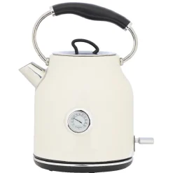 Outlet Bouilloire rétro indicateur température blanc crème 1,7 L Petit Électroménager
