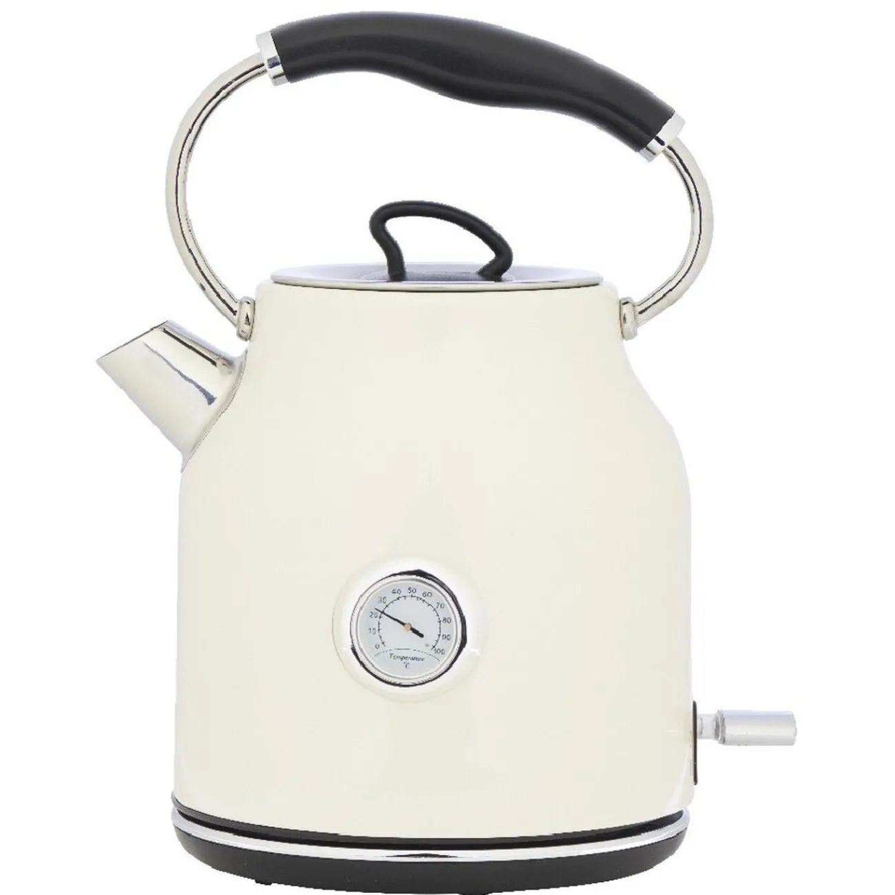 Outlet Bouilloire rétro indicateur température blanc crème 1,7 L Petit Électroménager