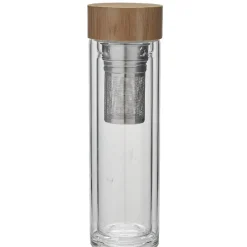 Best Bouteille infuseur double paroi en verre avec bouchon en bambou Conservation Alimentaire