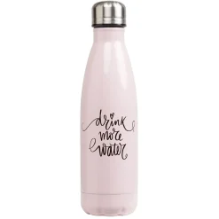 Best Bouteille isotherme inox rose inscription Drink more water 500 ml Conservation Alimentaire