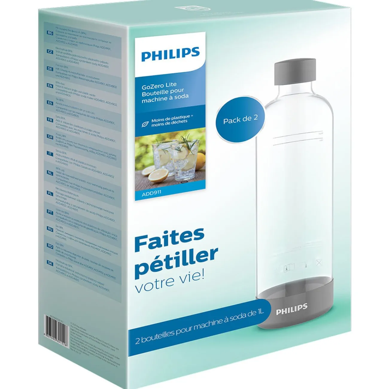 Discount Bouteille 1L pour machine à soda Gris x2 Petit Électroménager