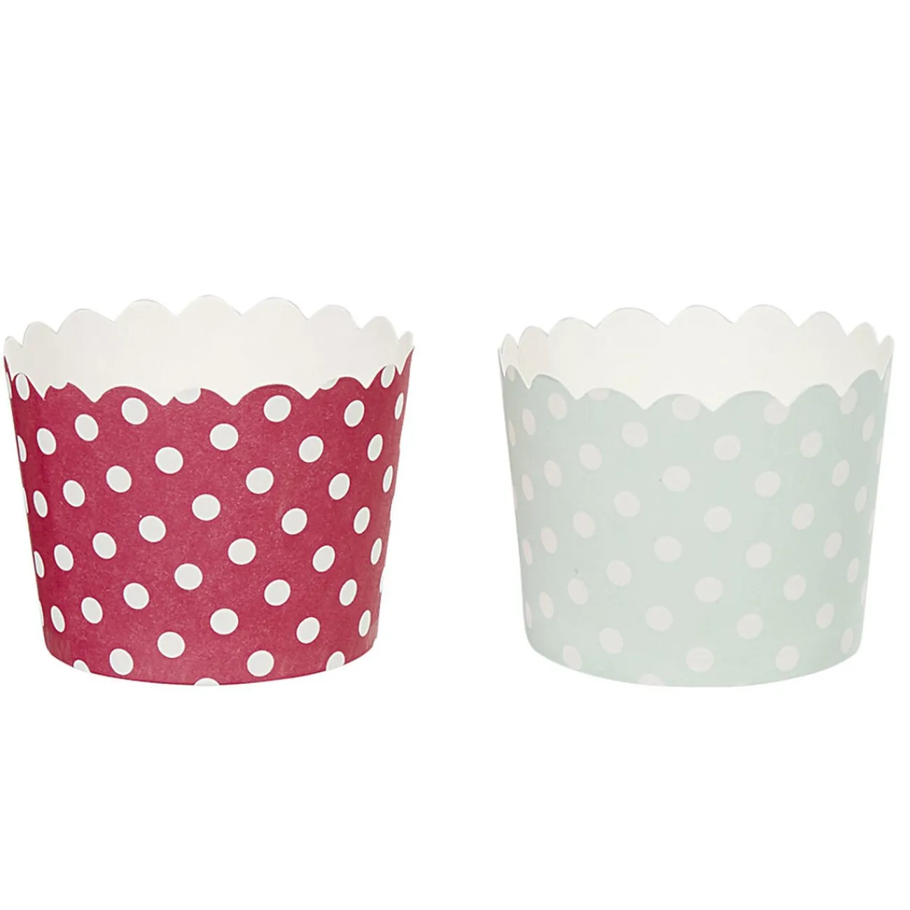 Outlet Caissette à muffin en carton rose vert décor pois blanc x25 Cuisson