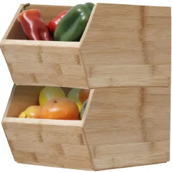 Sale Casier en bambou empilable Rangement De Cuisine