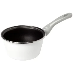 Casserole acier émaillé noir et blanc Ø 16 cm Cuisson