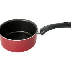 Casserole aluminium antiadhésive noir et rouge Ø 16 cm Cuisson
