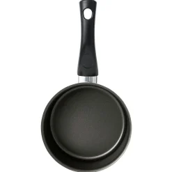 Casserole aluminium antiadhésive noir et rouge Ø 16 cm Cuisson