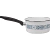 Sale Casserole anti-adhésive acier émaillé blanc crème et bleu Cuisson