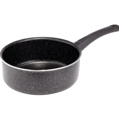 Clearance Casserole effet pierre antiadhérente noir Ø20xH7,5cm Cuisson